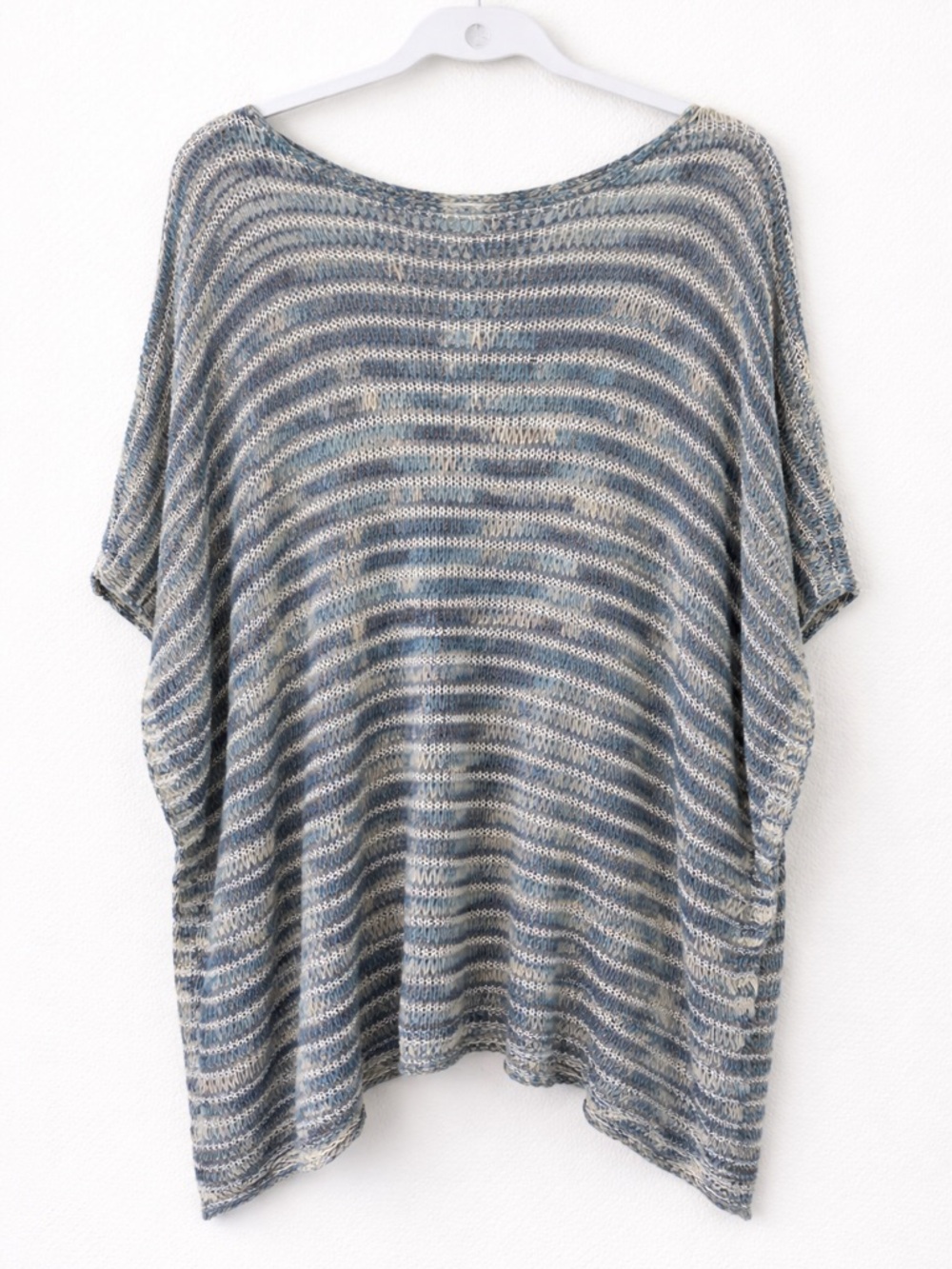 Chico’s Teagan Blue Textured Open Knit Poncho Cover-Up S/M - Picture 2 of 7